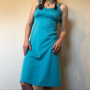 teal slip dress